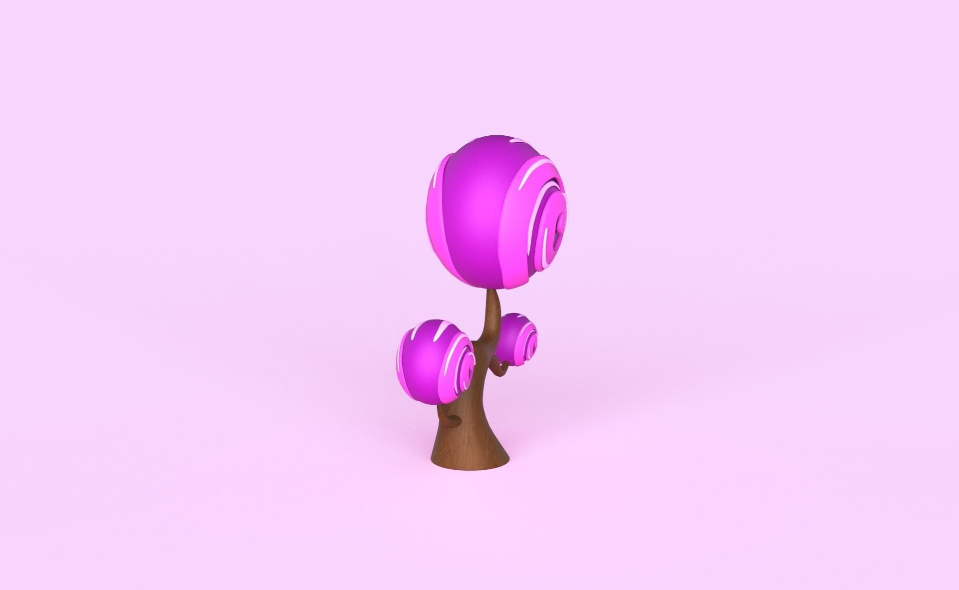 Cartoon Candy Tree 6 Low-poly 3D model_14