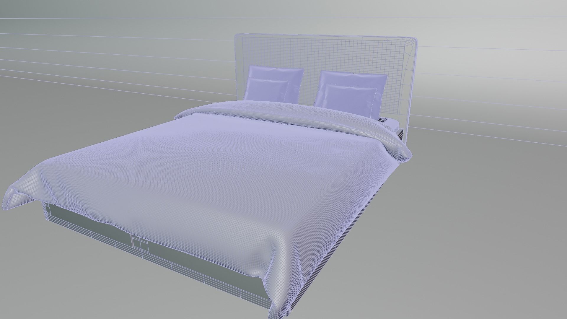 Classic bed 3D model_5