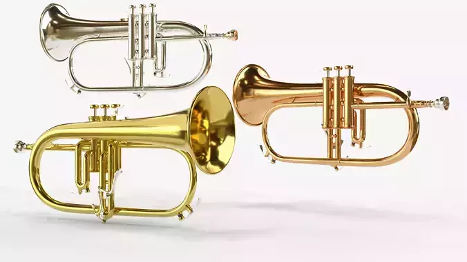 Flugelhorn  Three Types of Materials  - Brass  Copper and Silver