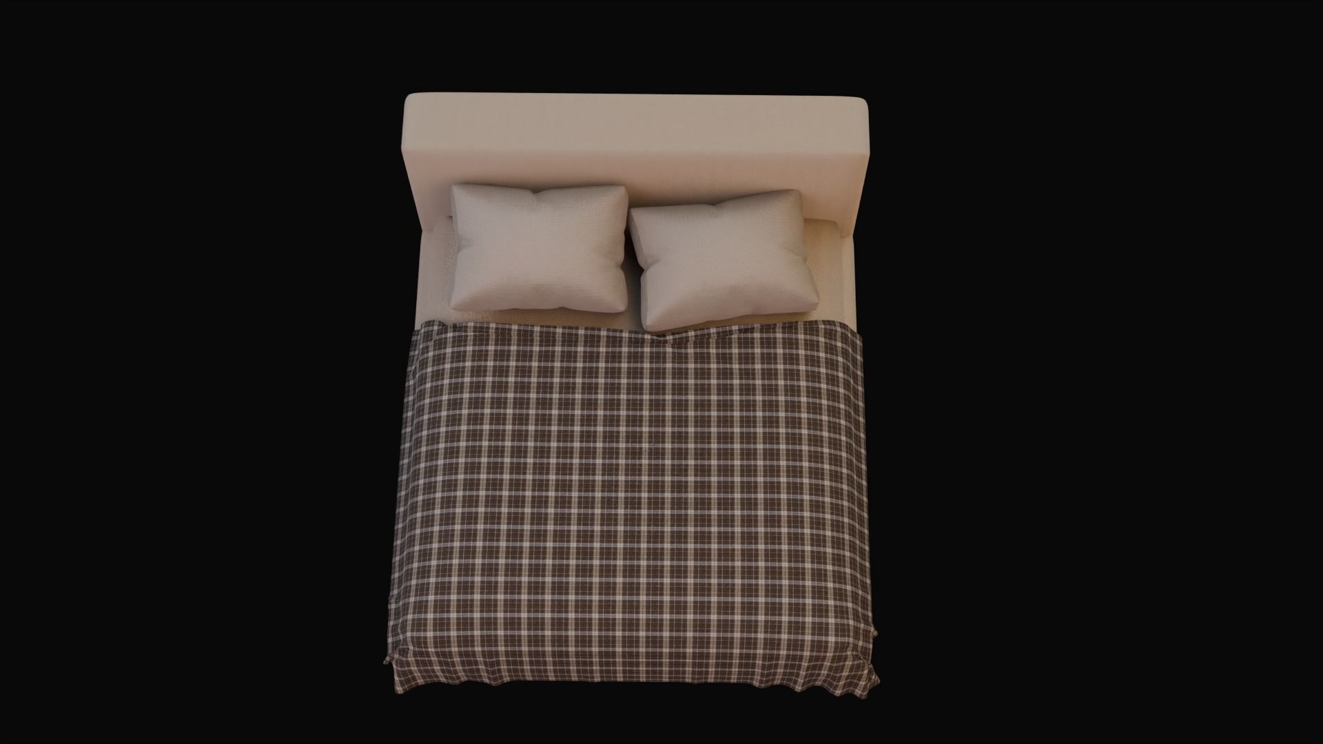 Bed design Low-poly 3D model_1