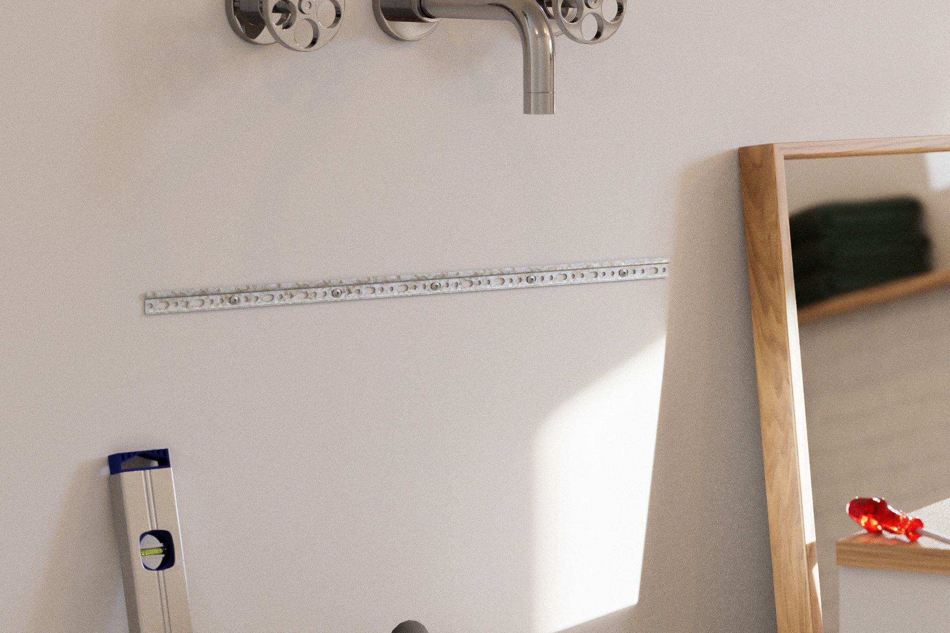 Hanging rail 3D model_1