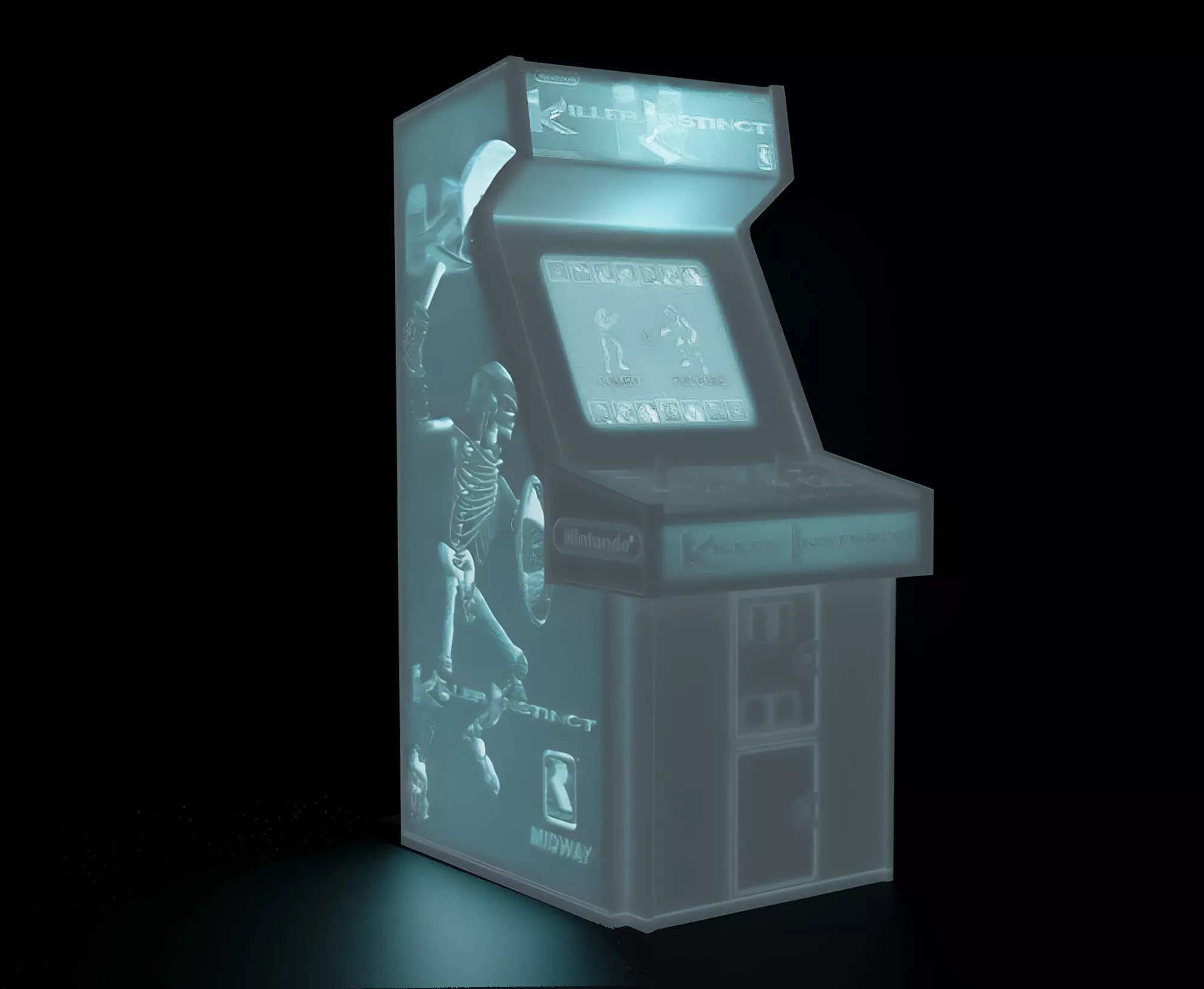 Killer Instinct Arcade Cabinet with Lithophane 3D print model_0