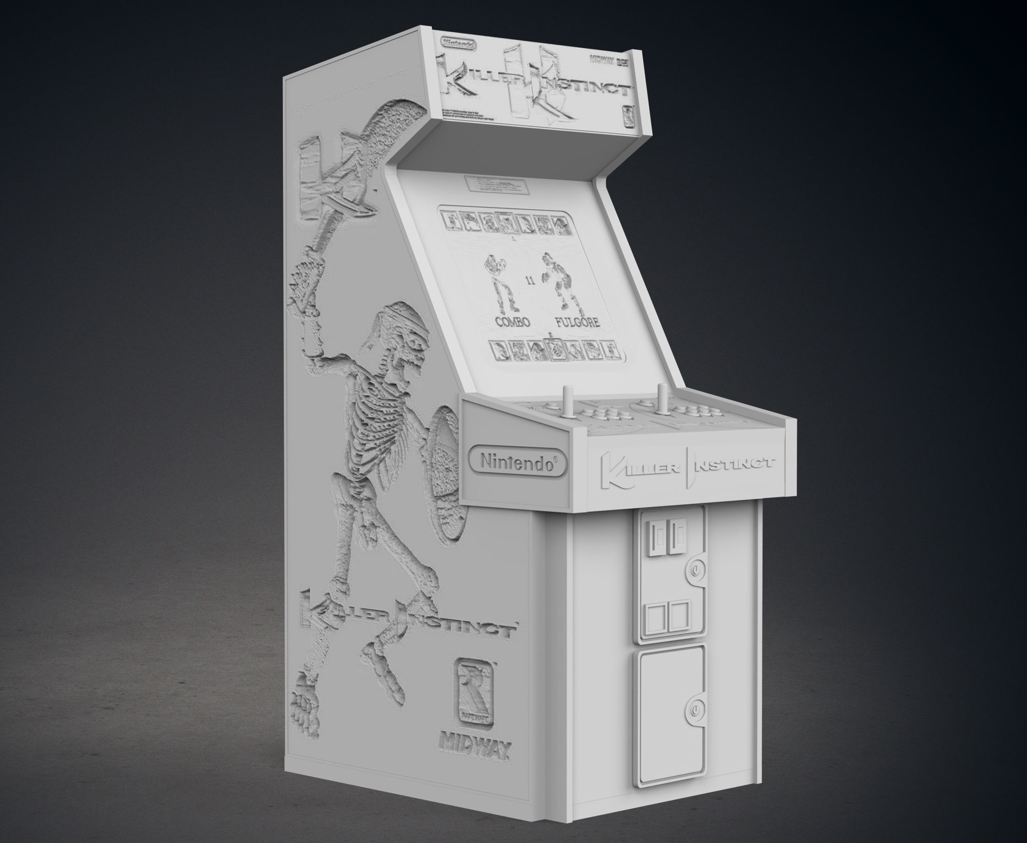 Killer Instinct Arcade Cabinet with Lithophane 3D print model_9
