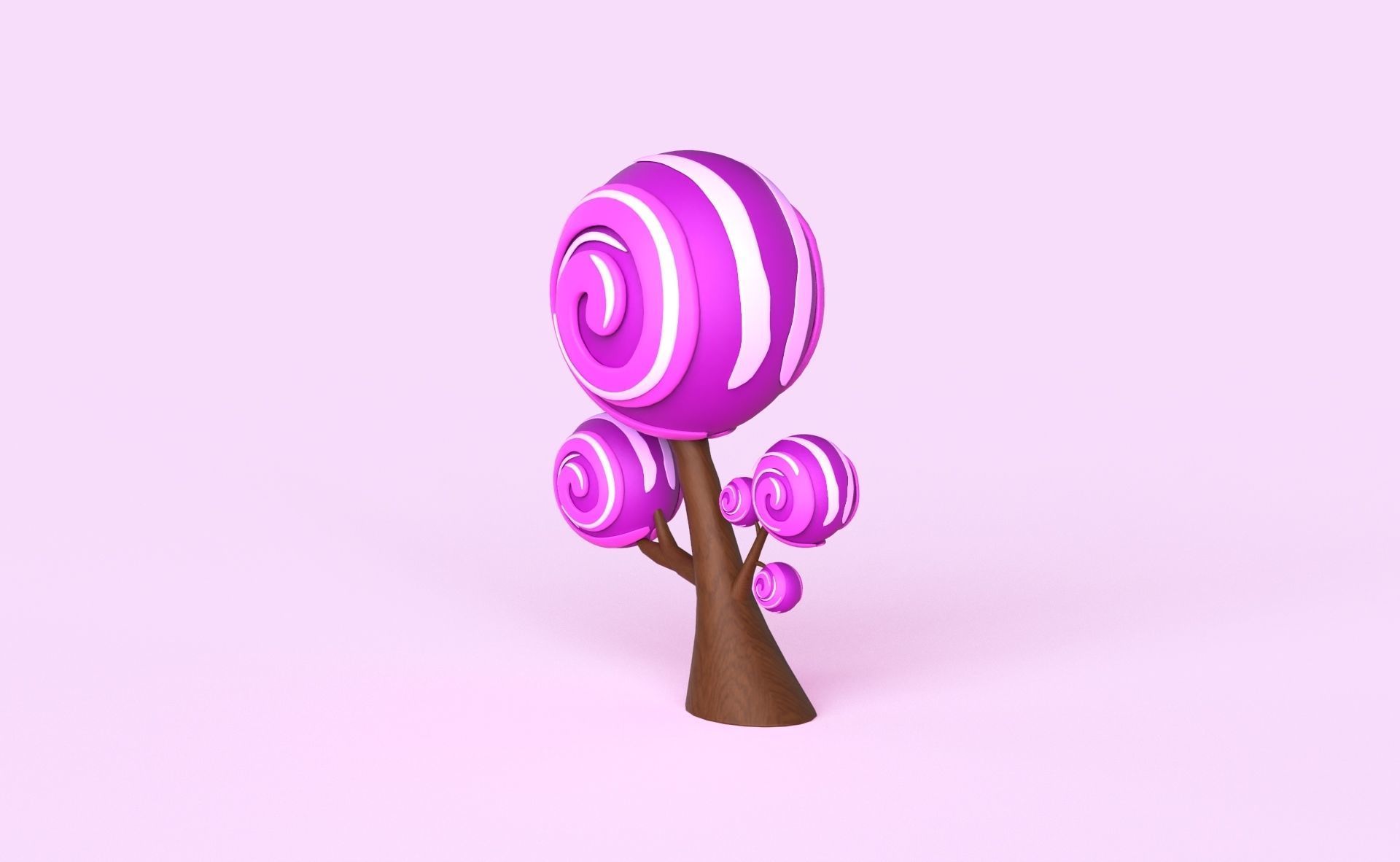 Cartoon Candy Tree 7 Low-poly 3D model_11