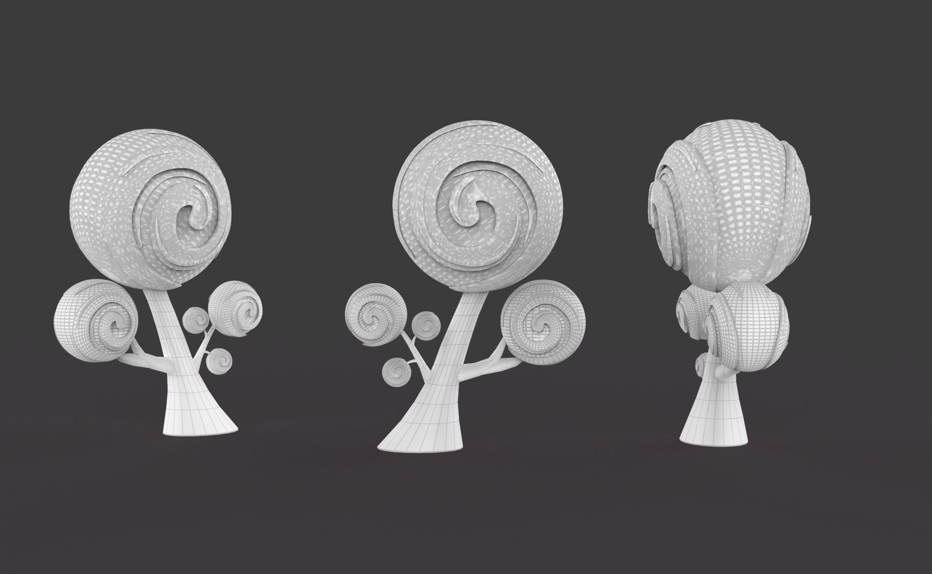 Cartoon Candy Tree 7 Low-poly 3D model_17