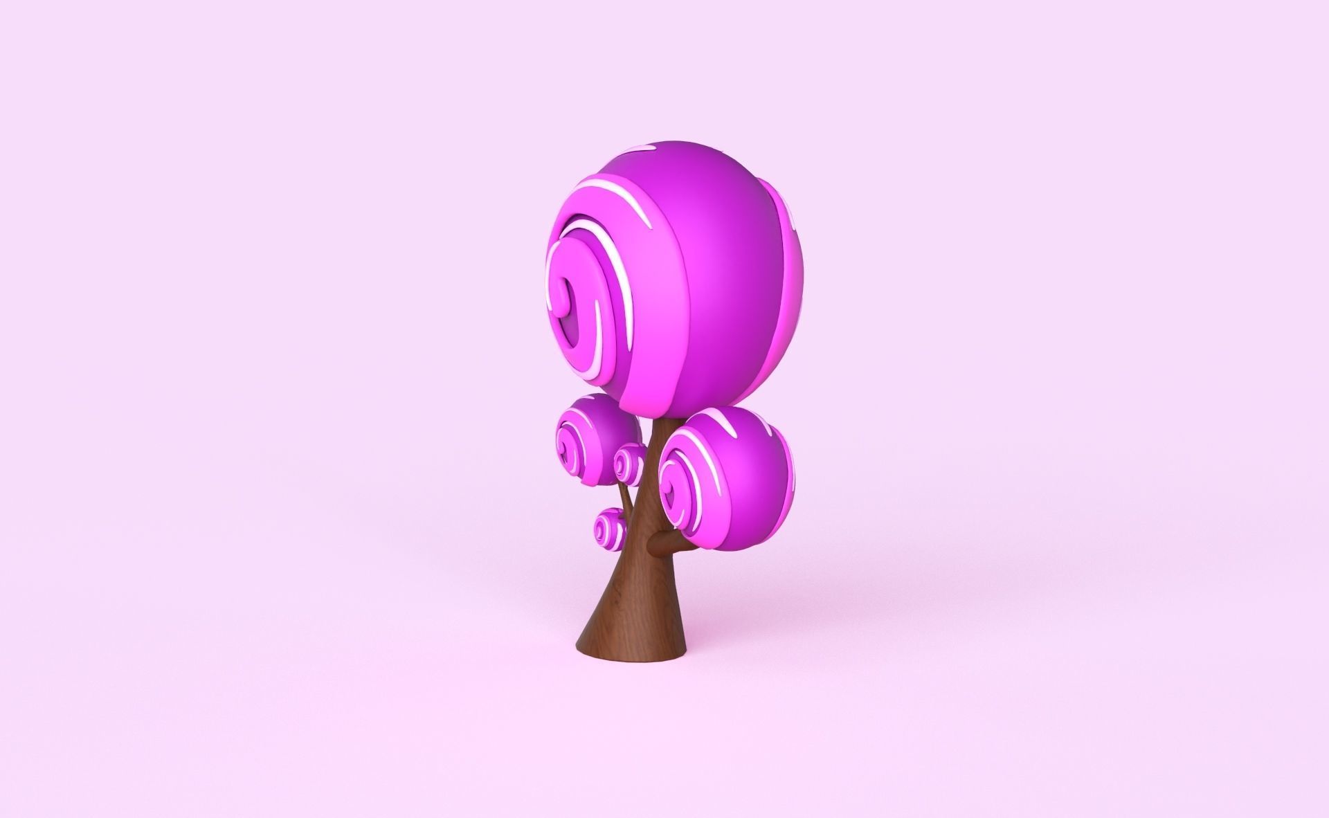 Cartoon Candy Tree 7 Low-poly 3D model_4