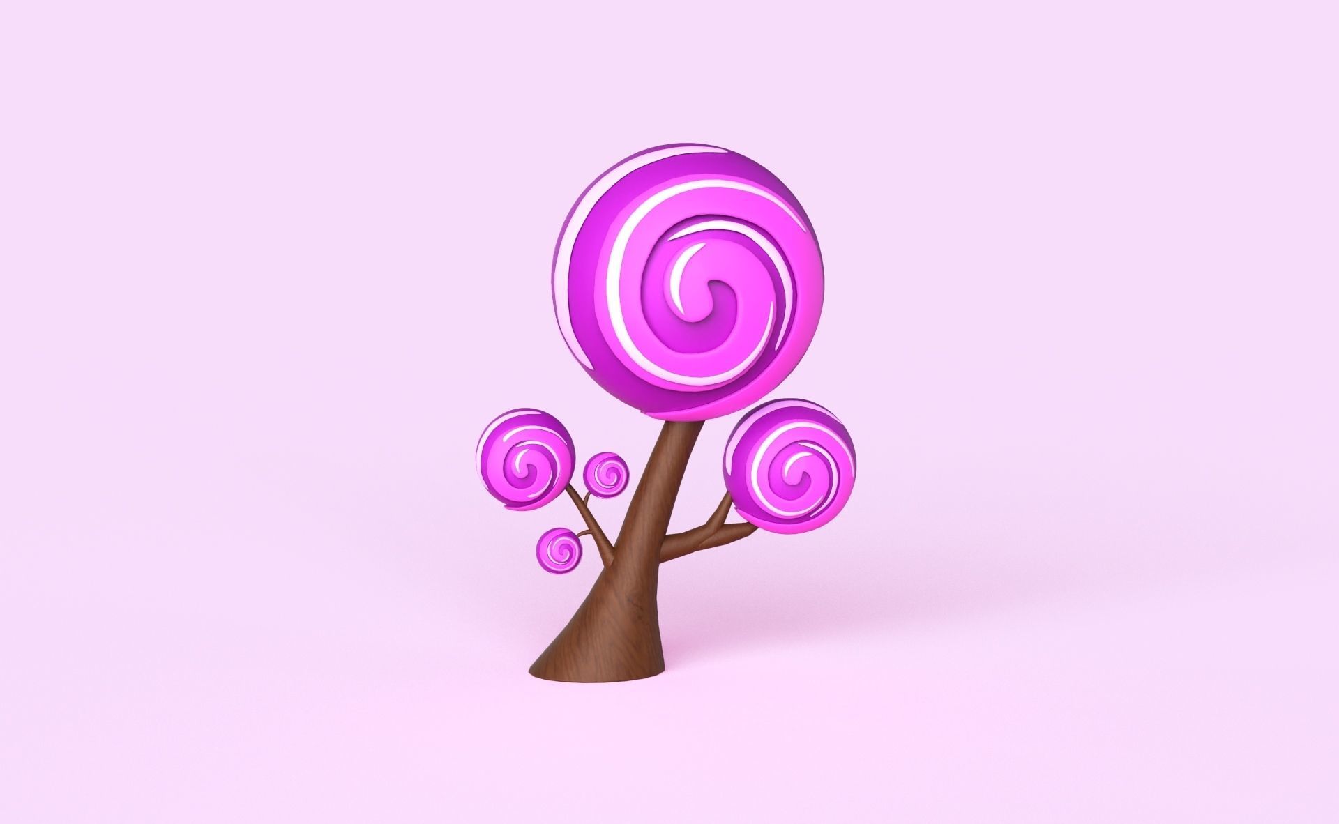Cartoon Candy Tree 7 Low-poly 3D model_16
