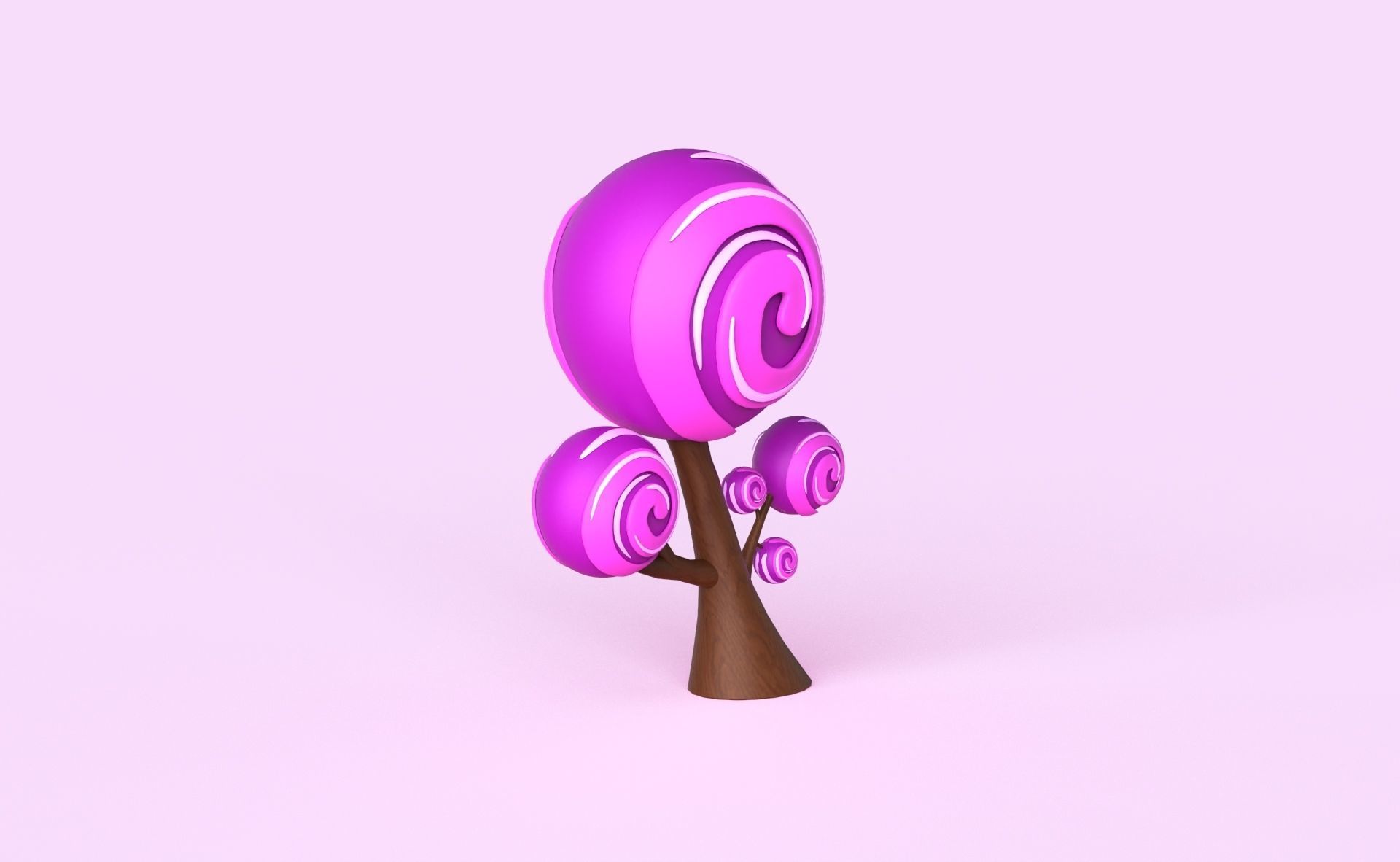 Cartoon Candy Tree 7 Low-poly 3D model_7
