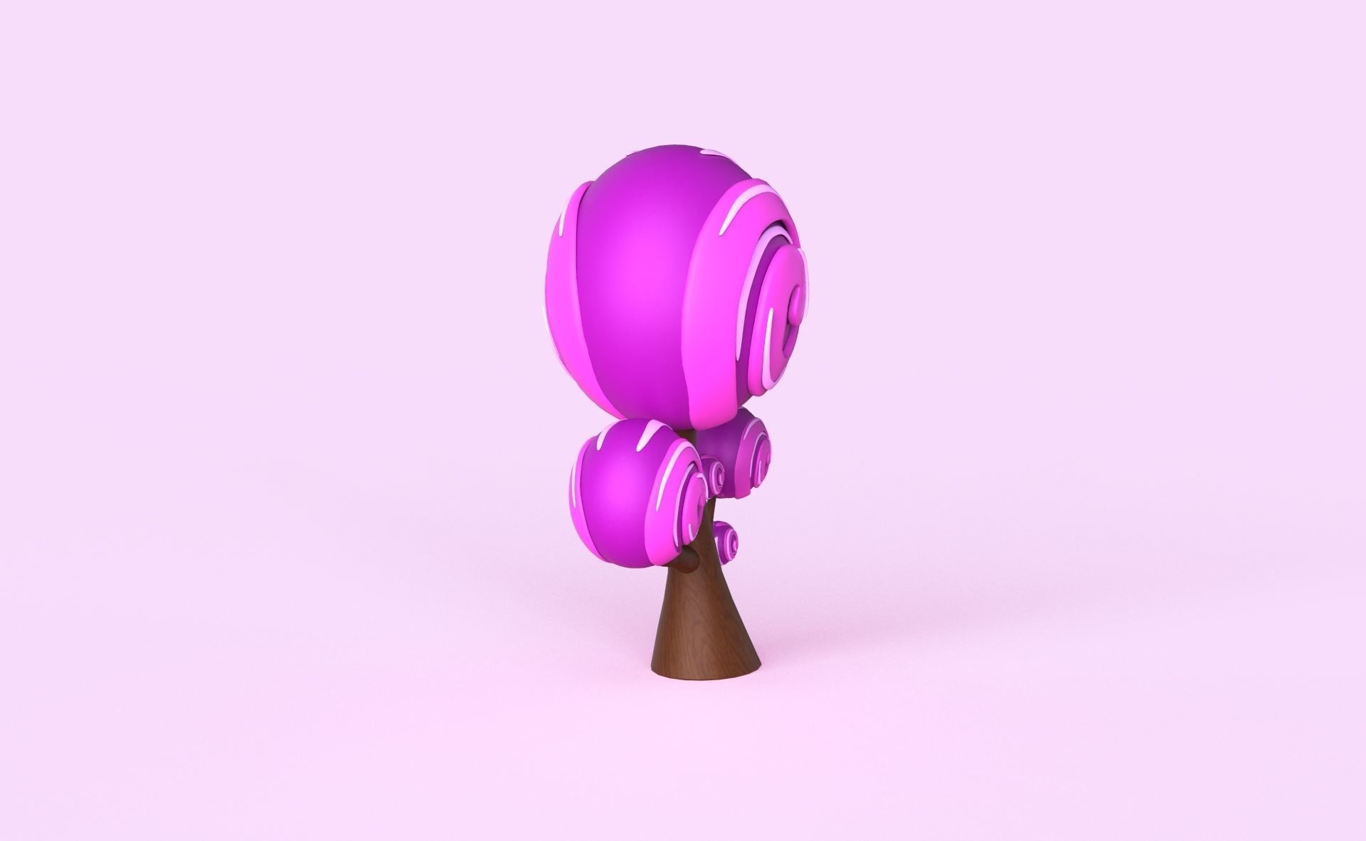 Cartoon Candy Tree 7 Low-poly 3D model_6