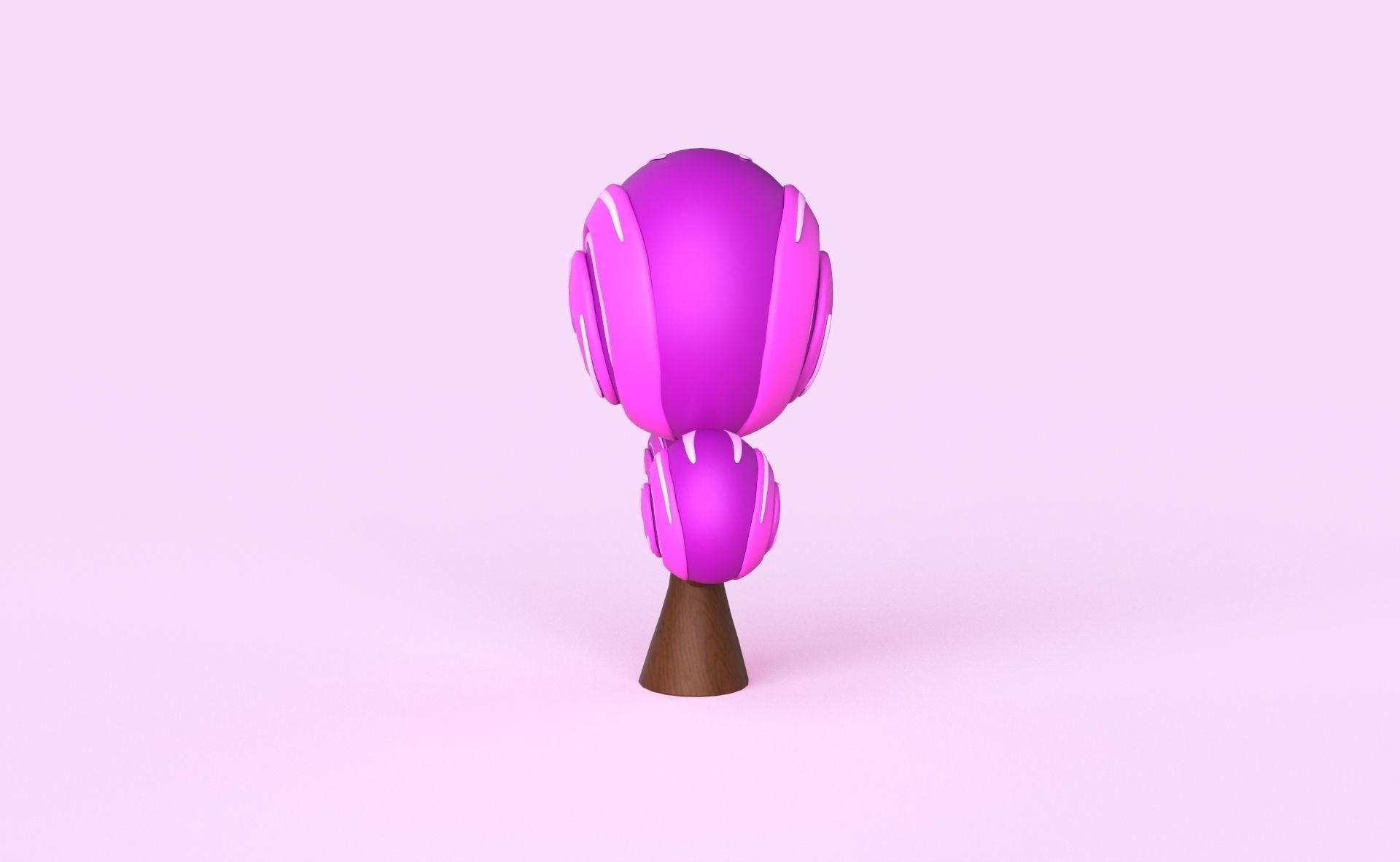 Cartoon Candy Tree 7 Low-poly 3D model_5