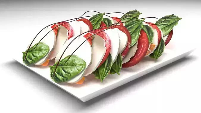 Bowl of Caprese Salad 3D model