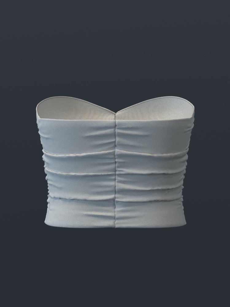 Sweetheart Ruched Tube Top 3D model_9