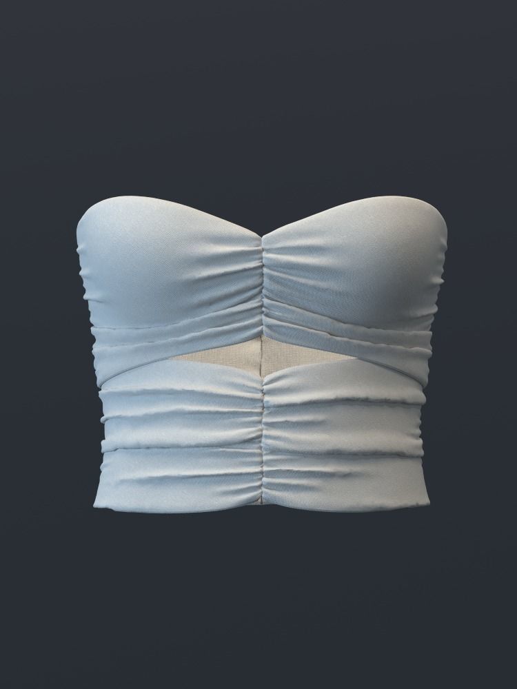 Sweetheart Ruched Tube Top 3D model_8