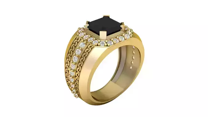 CHEN STYLE MEN FASHION DIMOND RING 3D PRINTABLE MODEL