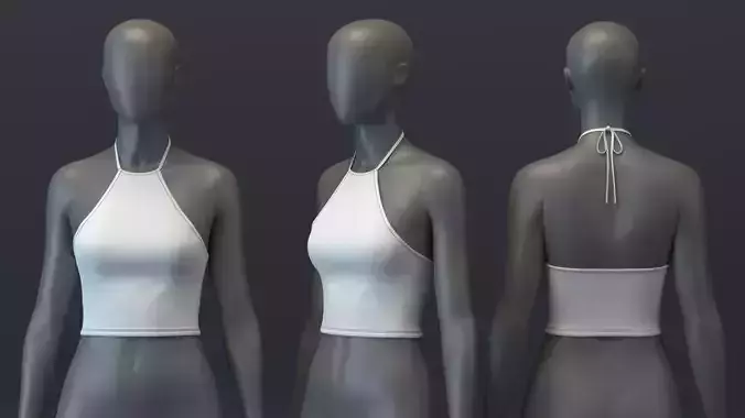 String Tie Halter Top