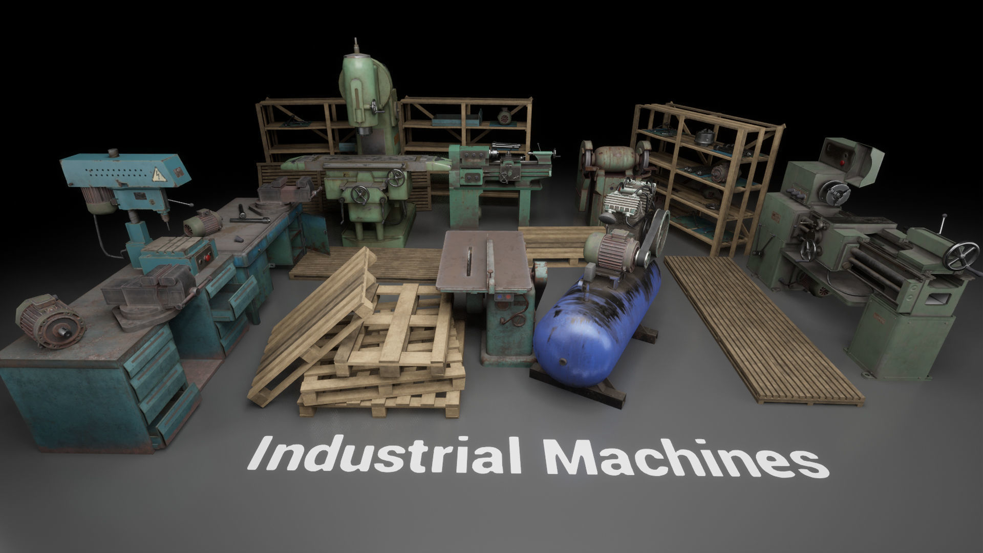 Post Soviet Industrial Machines - UE5 Low-poly 3D model_1