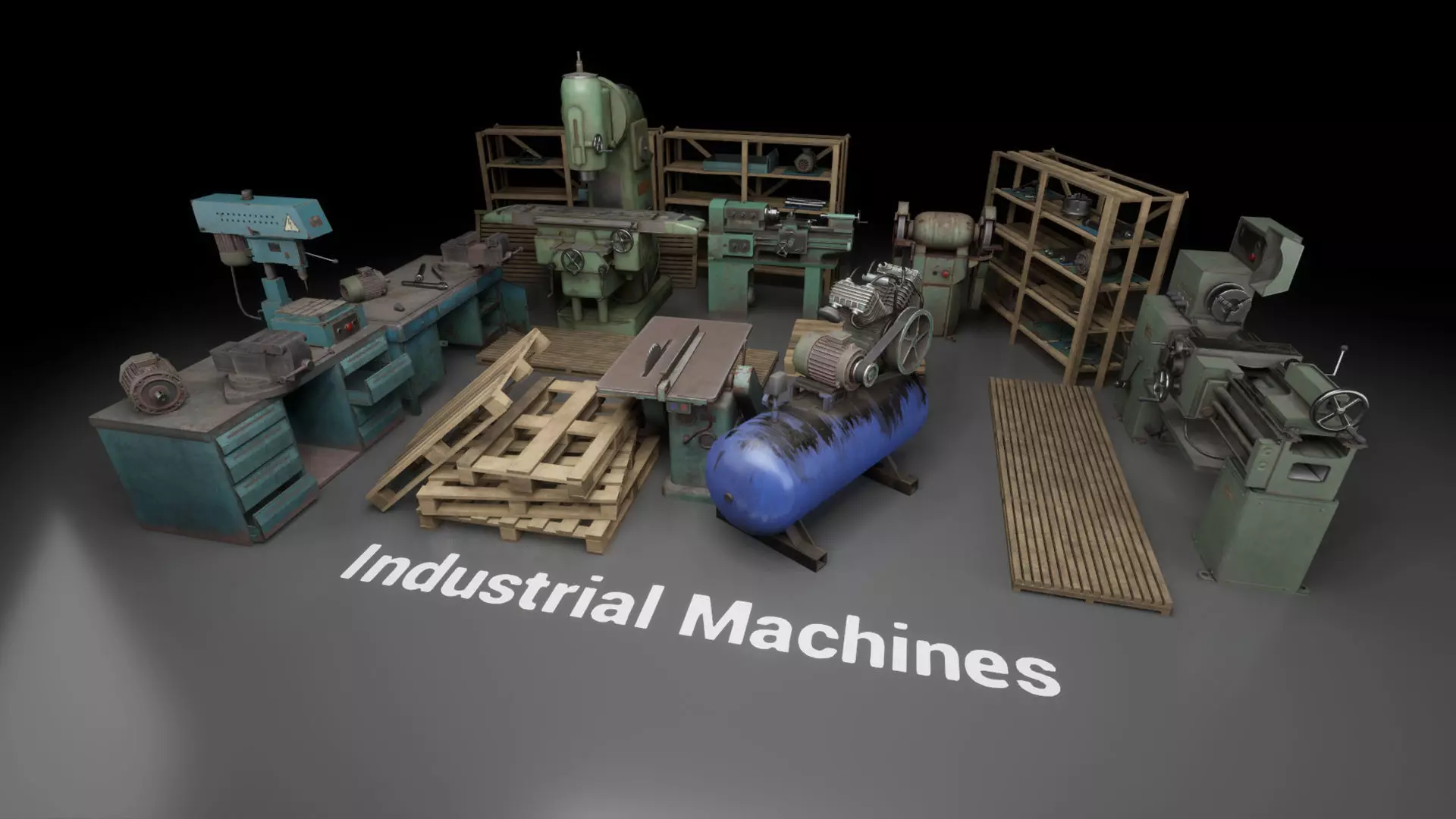 Post Soviet Industrial Machines - UE5 Low-poly 3D model_0