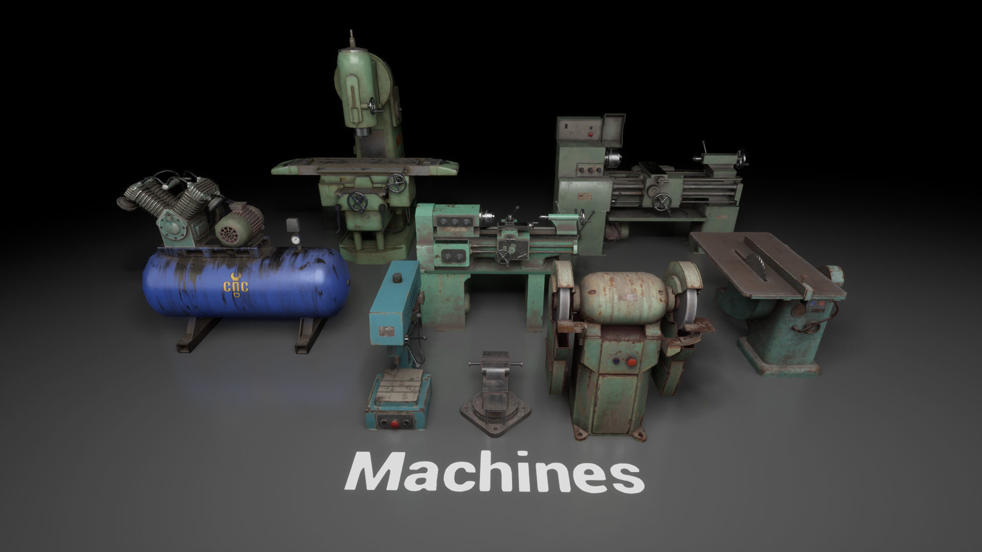 Post Soviet Industrial Machines - UE5 Low-poly 3D model_2