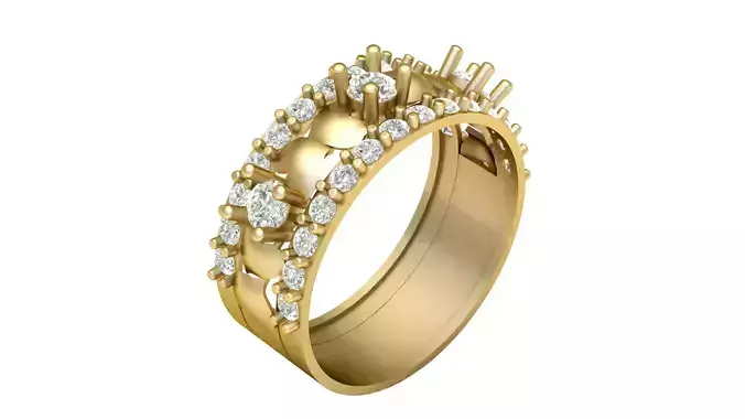 ENGAGEMENT Diamond RINGS 3D PRINTABLE MODEL 