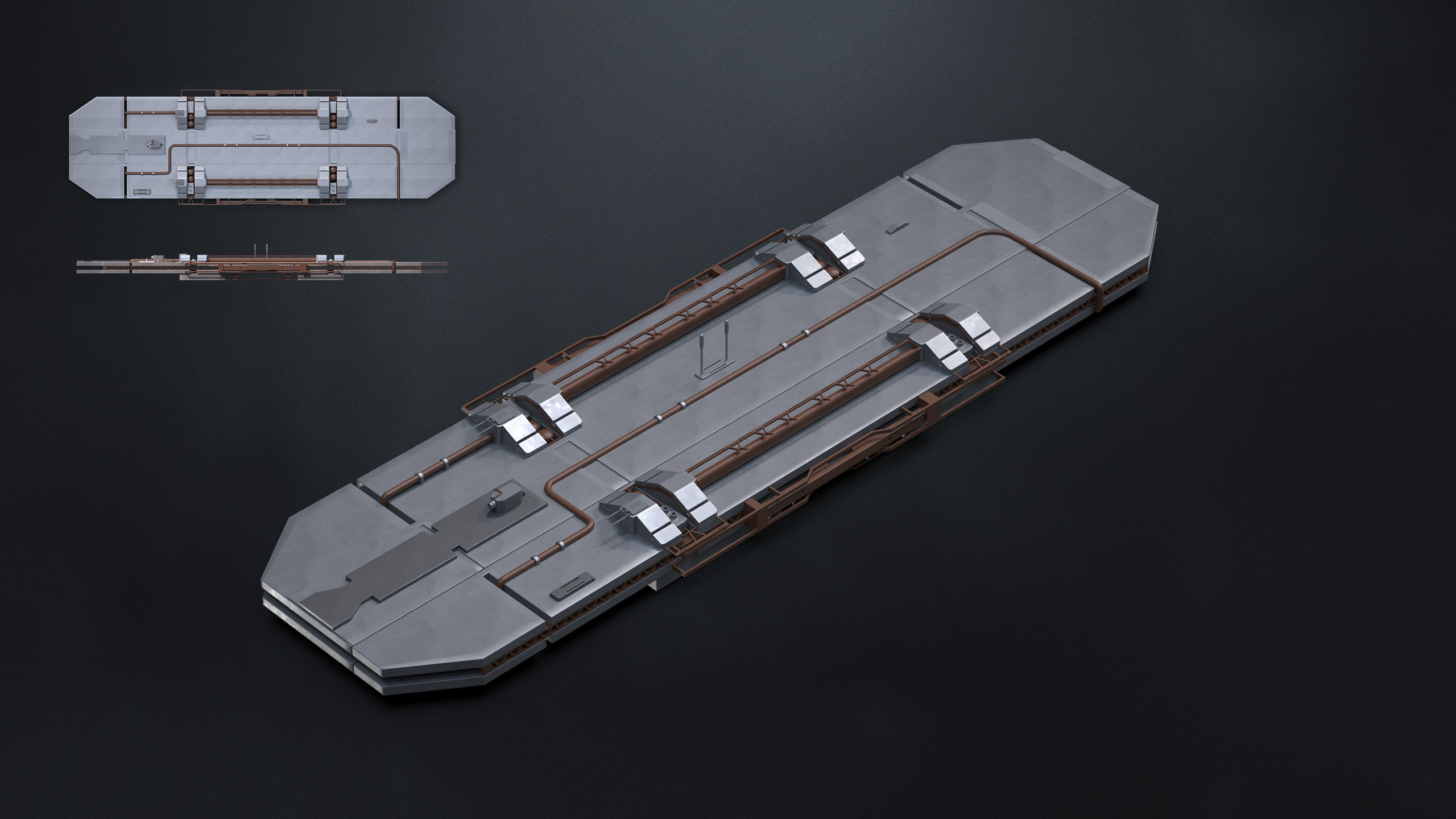 10 SUB-D Scifi Architecture Kitbash Elements Vol II 3D model_9