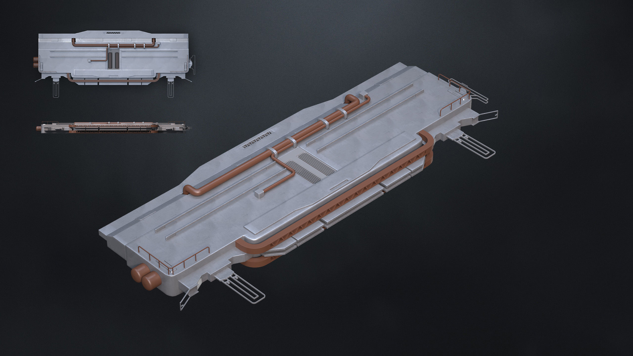 10 SUB-D Scifi Architecture Kitbash Elements Vol II 3D model_8