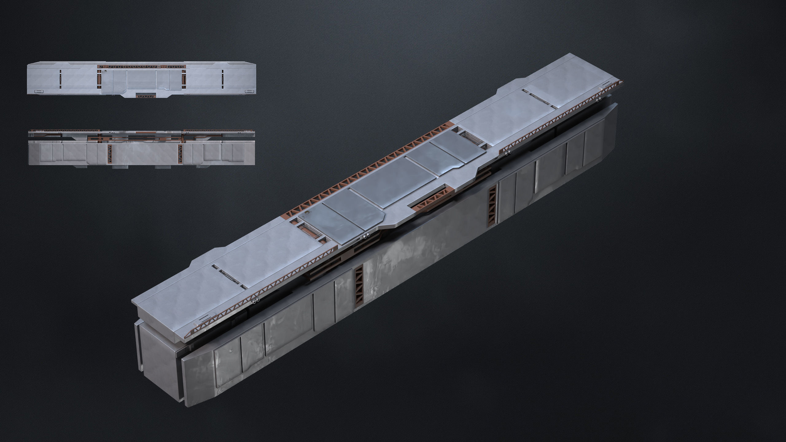 10 SUB-D Scifi Architecture Kitbash Elements Vol II 3D model_7