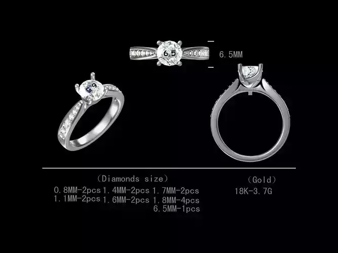 Diamond Engagement Ring For Women 3D Model