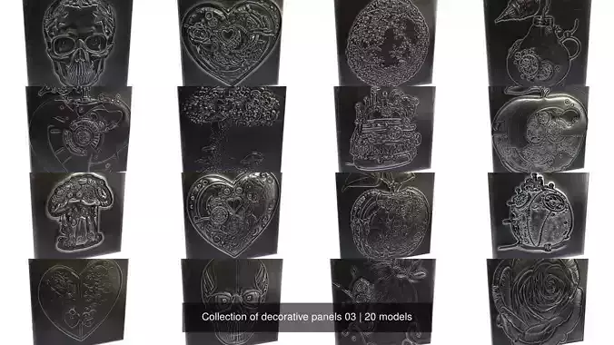 Collection of decorative panels 03