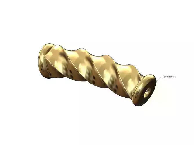 Curved twisted square bead charm and bracelet spacer 3D print model