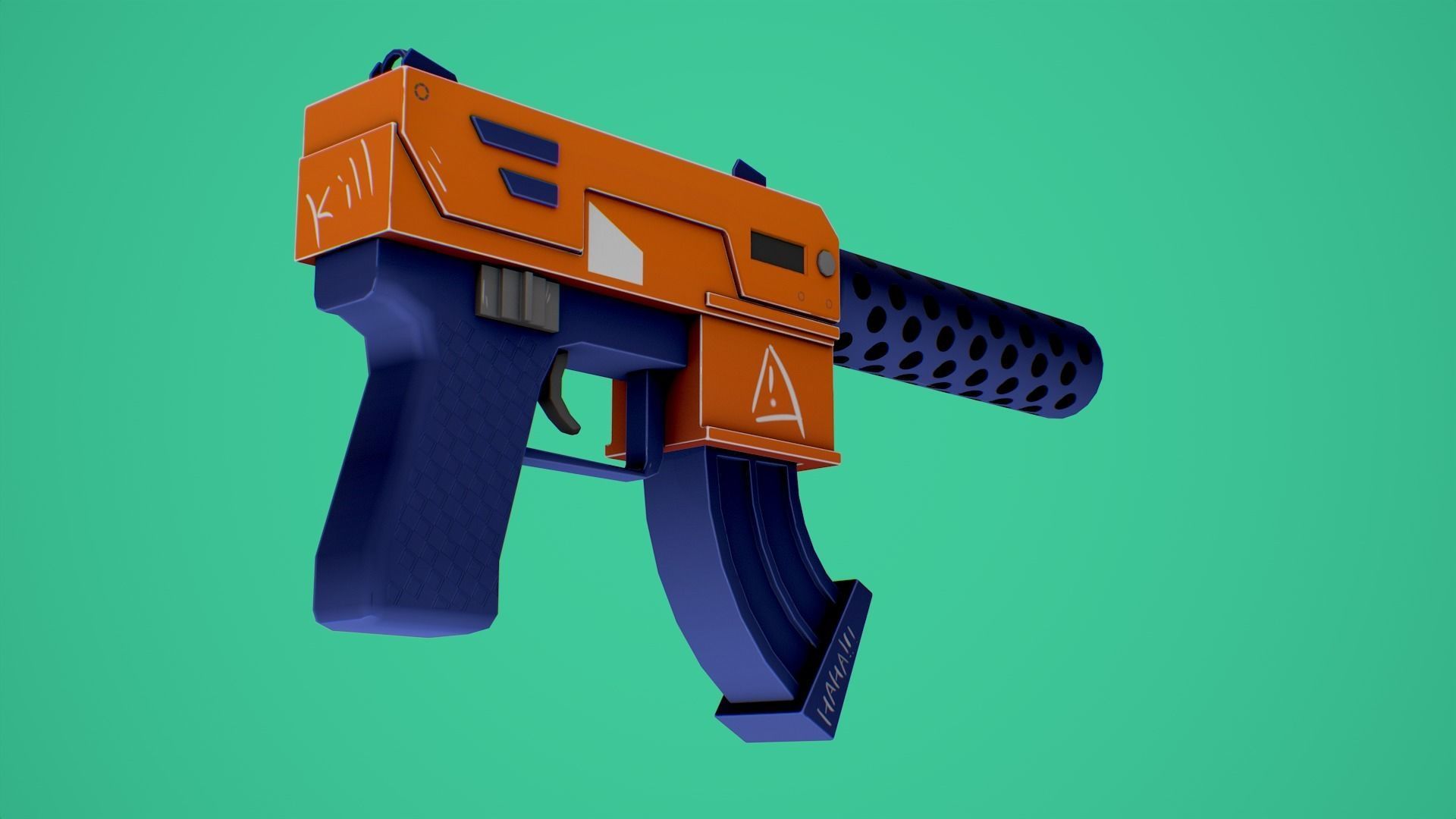 Stylized SMG fun Low-poly 3D model_11