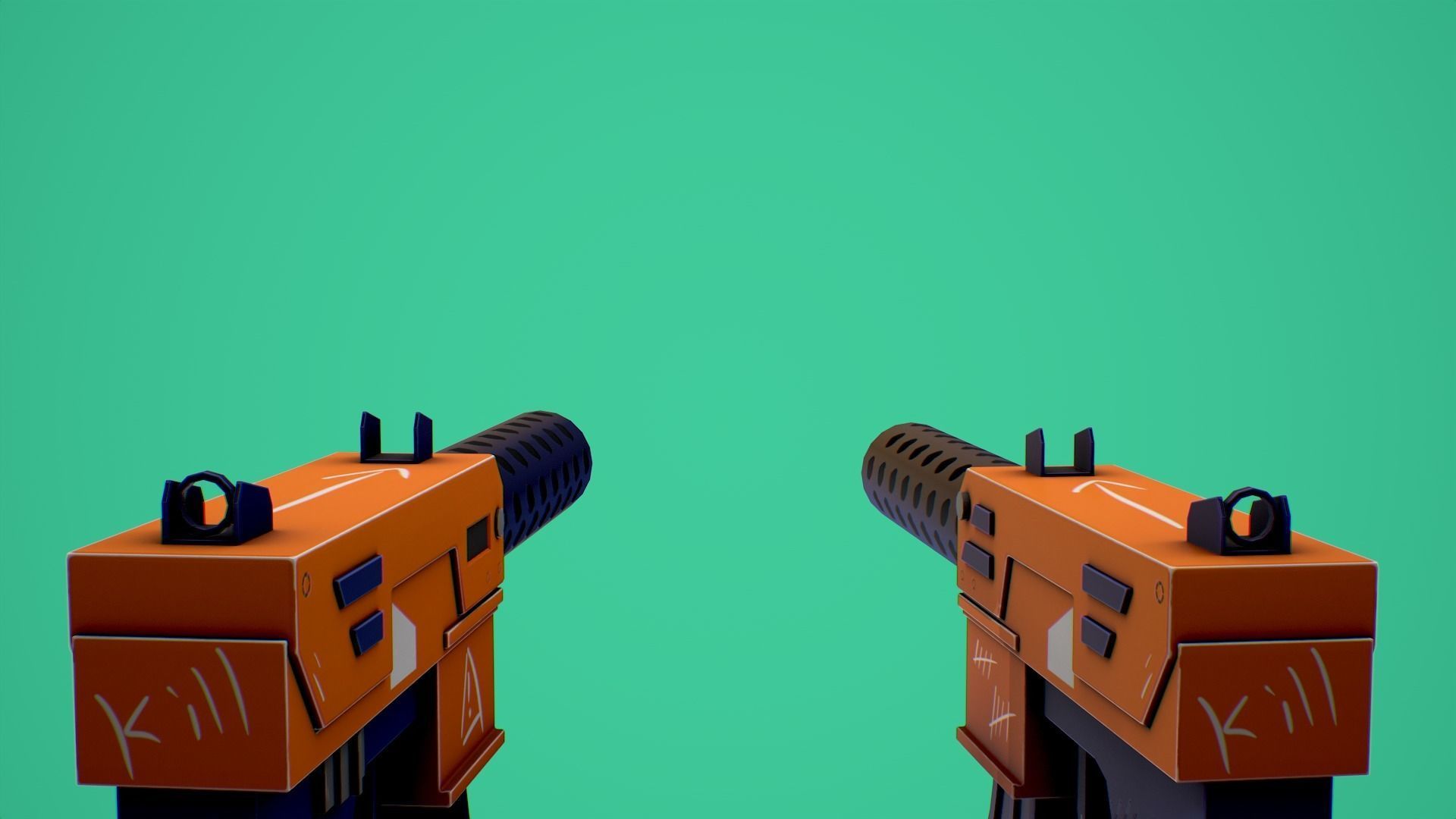 Stylized SMG fun Low-poly 3D model_25
