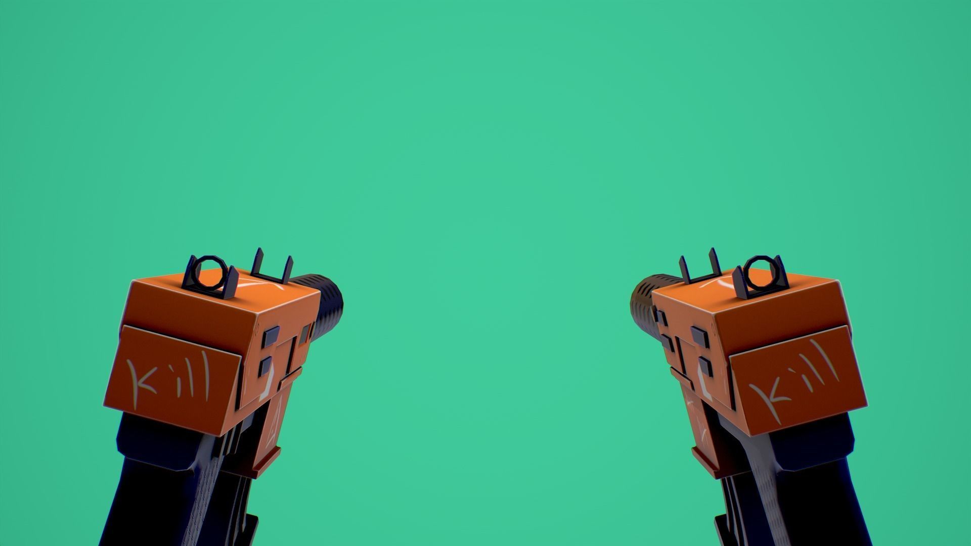 Stylized SMG fun Low-poly 3D model_8