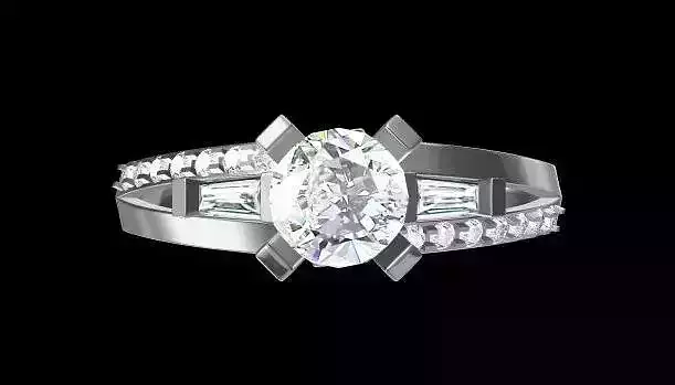 Bridal Diamond Engagement Ring For Women 3D Model