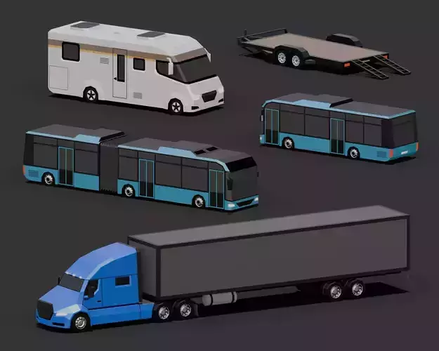 Stylized Lowpoly Vehicles