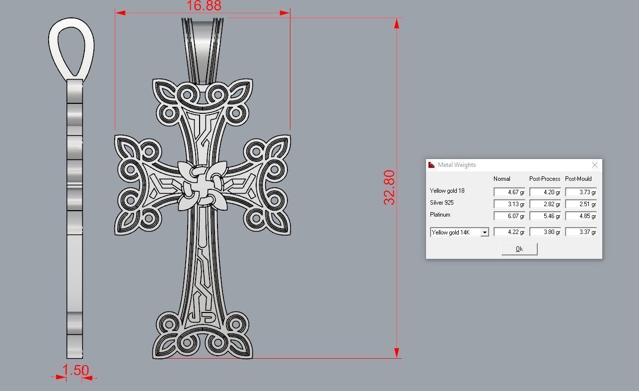 Cross Armenian 3D print model_1