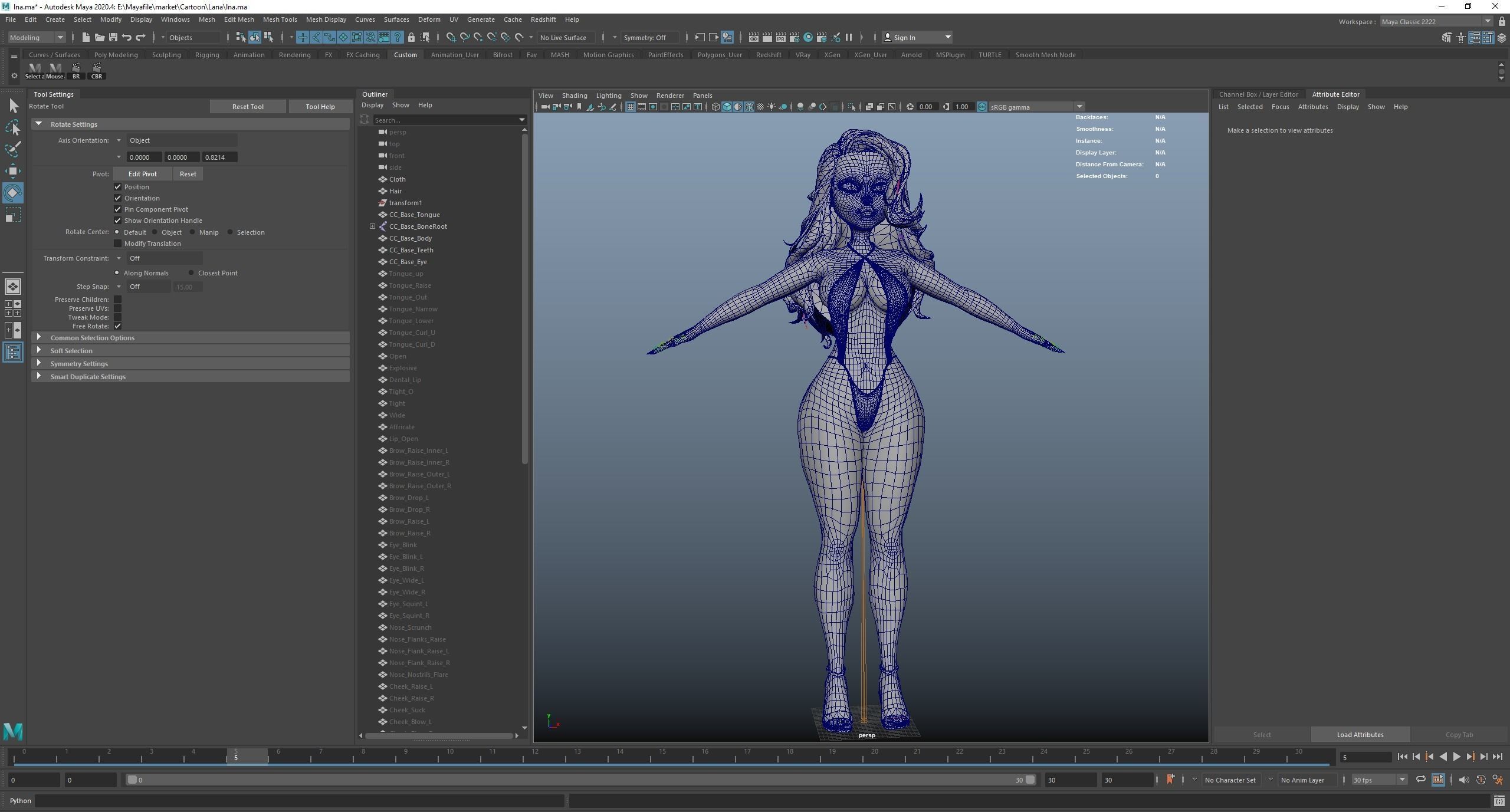 Game Cartoon Sexy Girl Character rigged 3D model_20