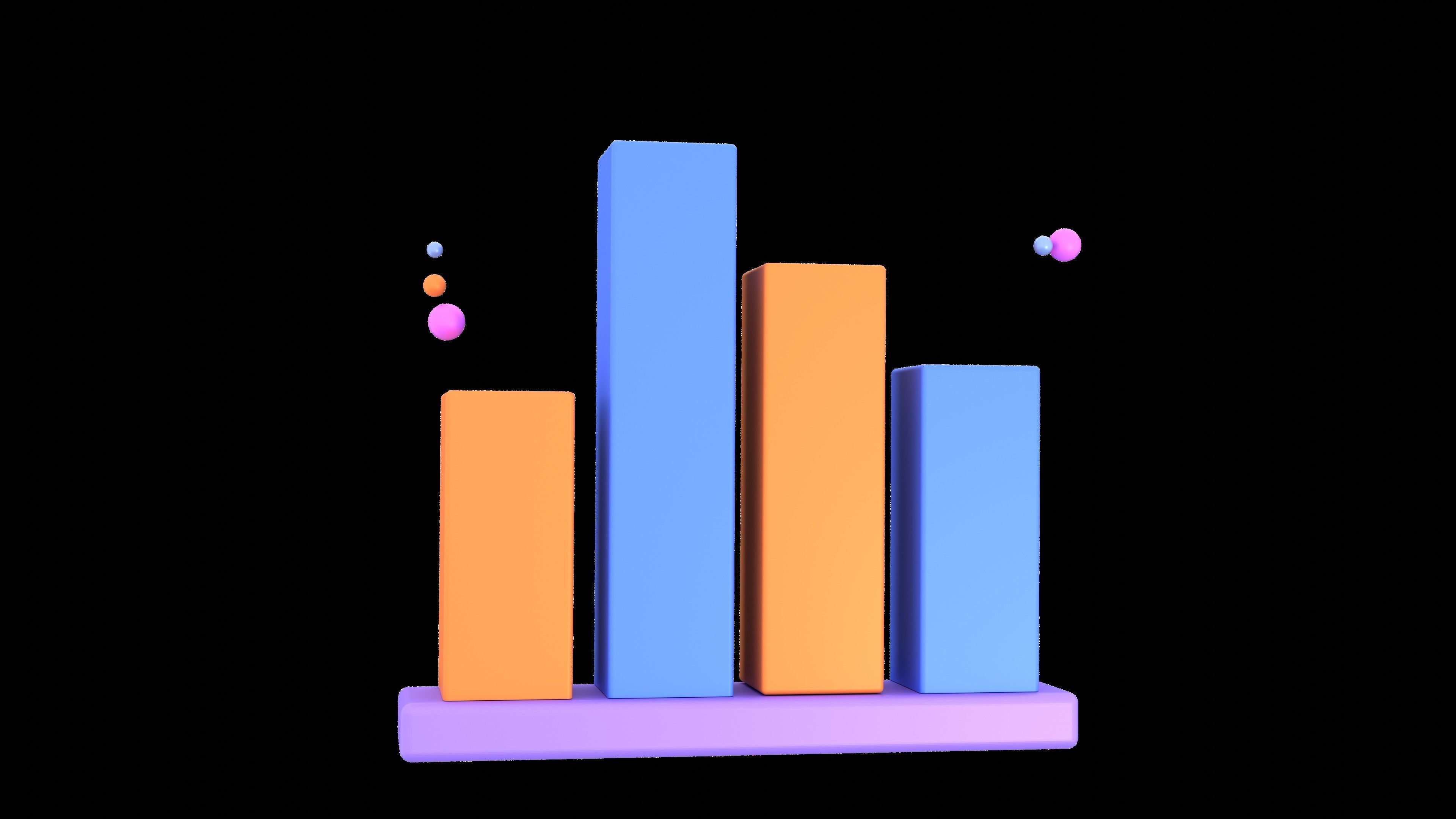  Chart and Statistic 3d Icon set Data icon Model Low-poly model  Low-poly 3D model_23