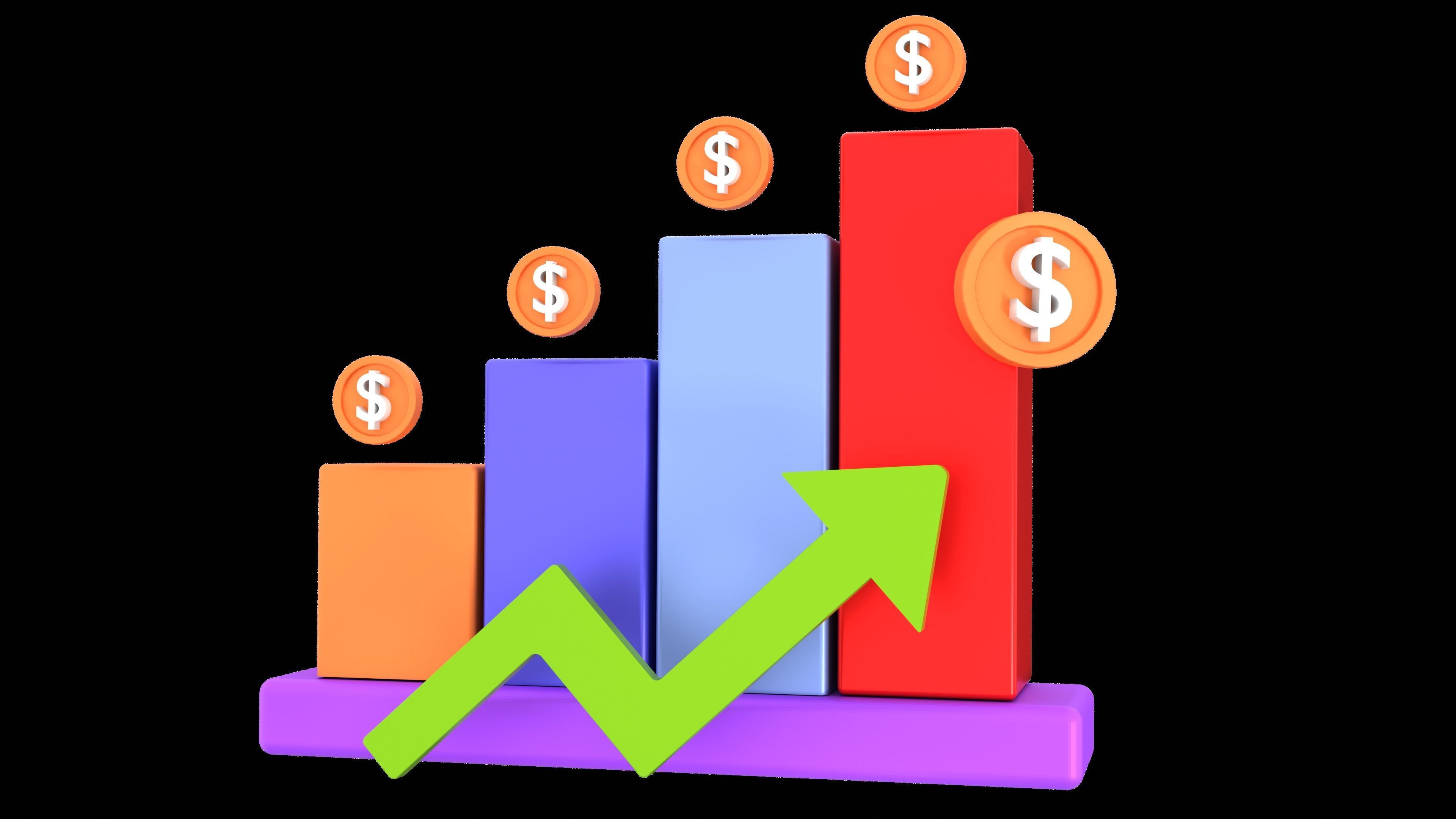  Chart and Statistic 3d Icon set Data icon Model Low-poly model  Low-poly 3D model_11