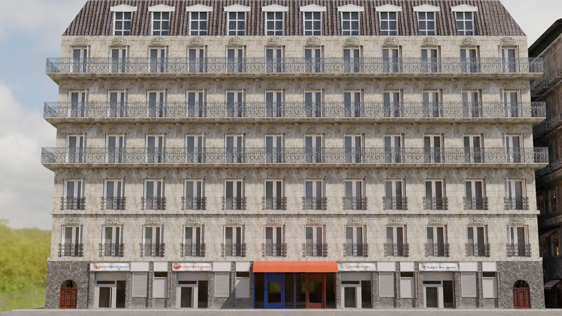 SuperBuilding V 1 Geometry Nodes Building Generator 3D model_7