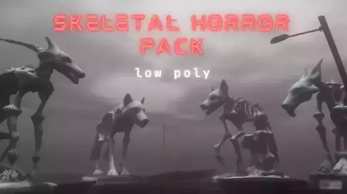  FREE Skeletal Horror Pack  Free low-poly 3D model