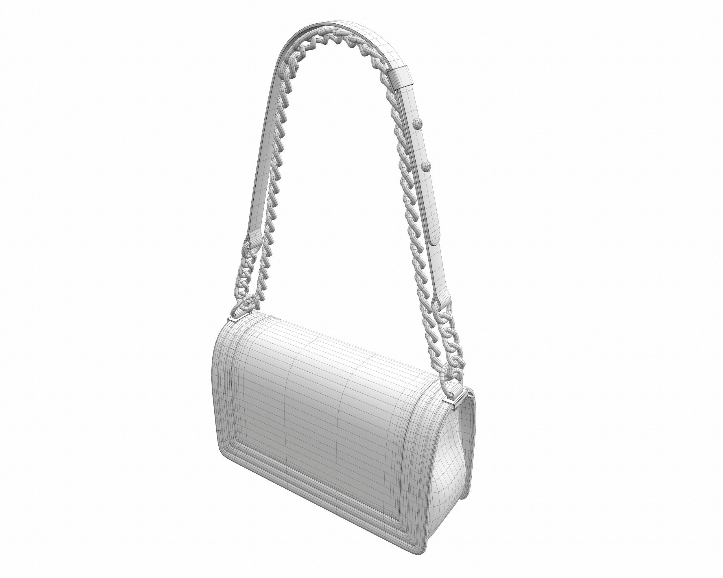 Boy Handbag Pink Leather Low-poly 3D model_7