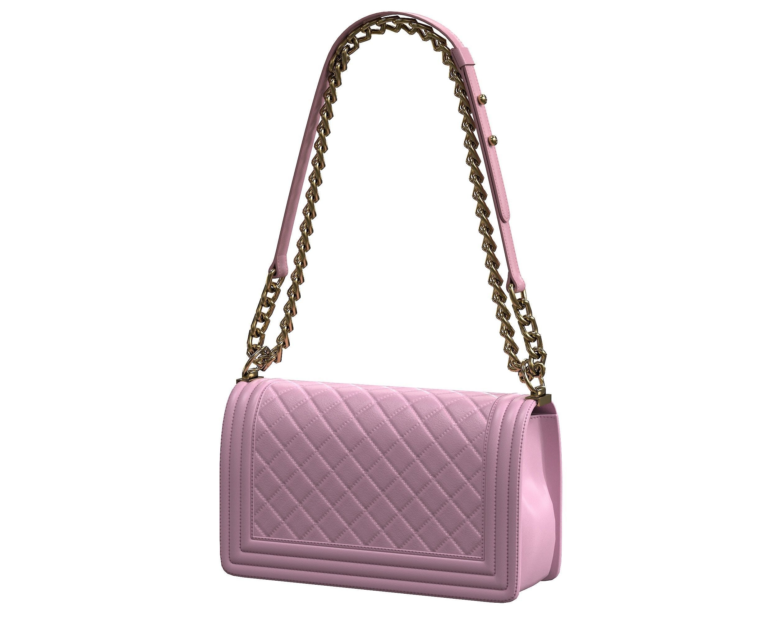 Boy Handbag Pink Leather Low-poly 3D model_4