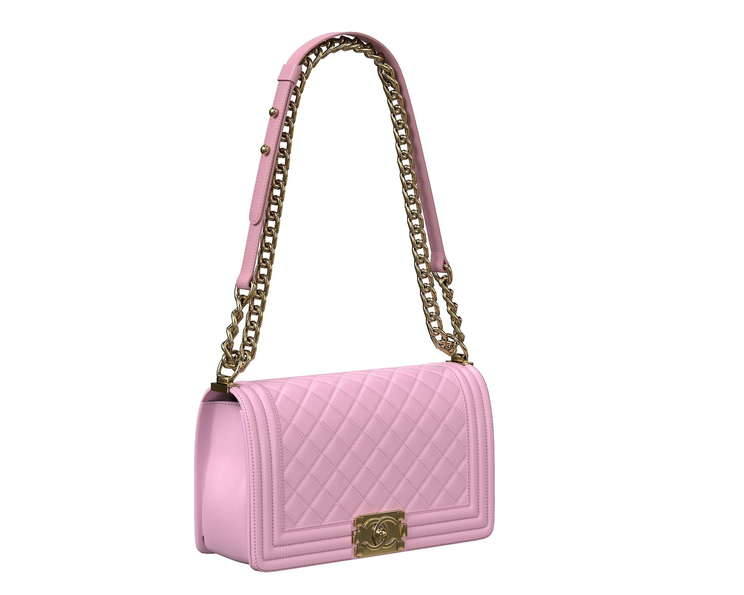 Boy Handbag Pink Leather Low-poly 3D model_2