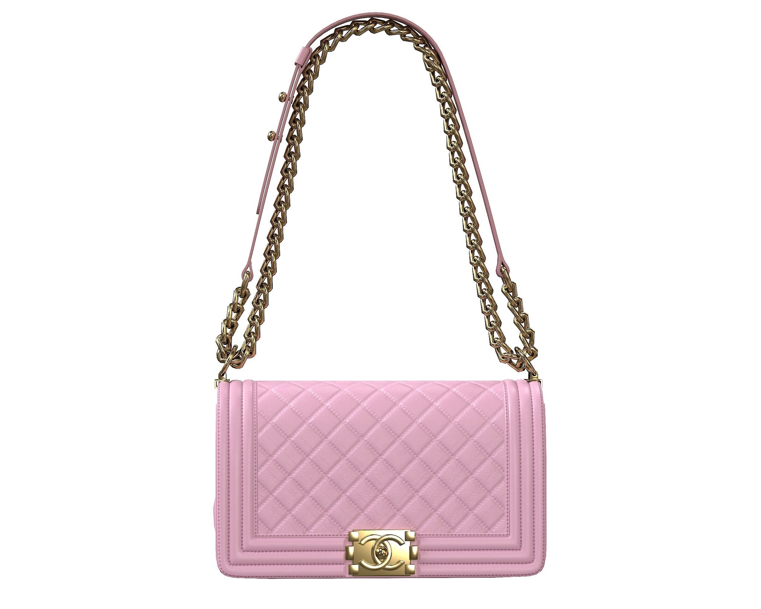 Boy Handbag Pink Leather Low-poly 3D model_3