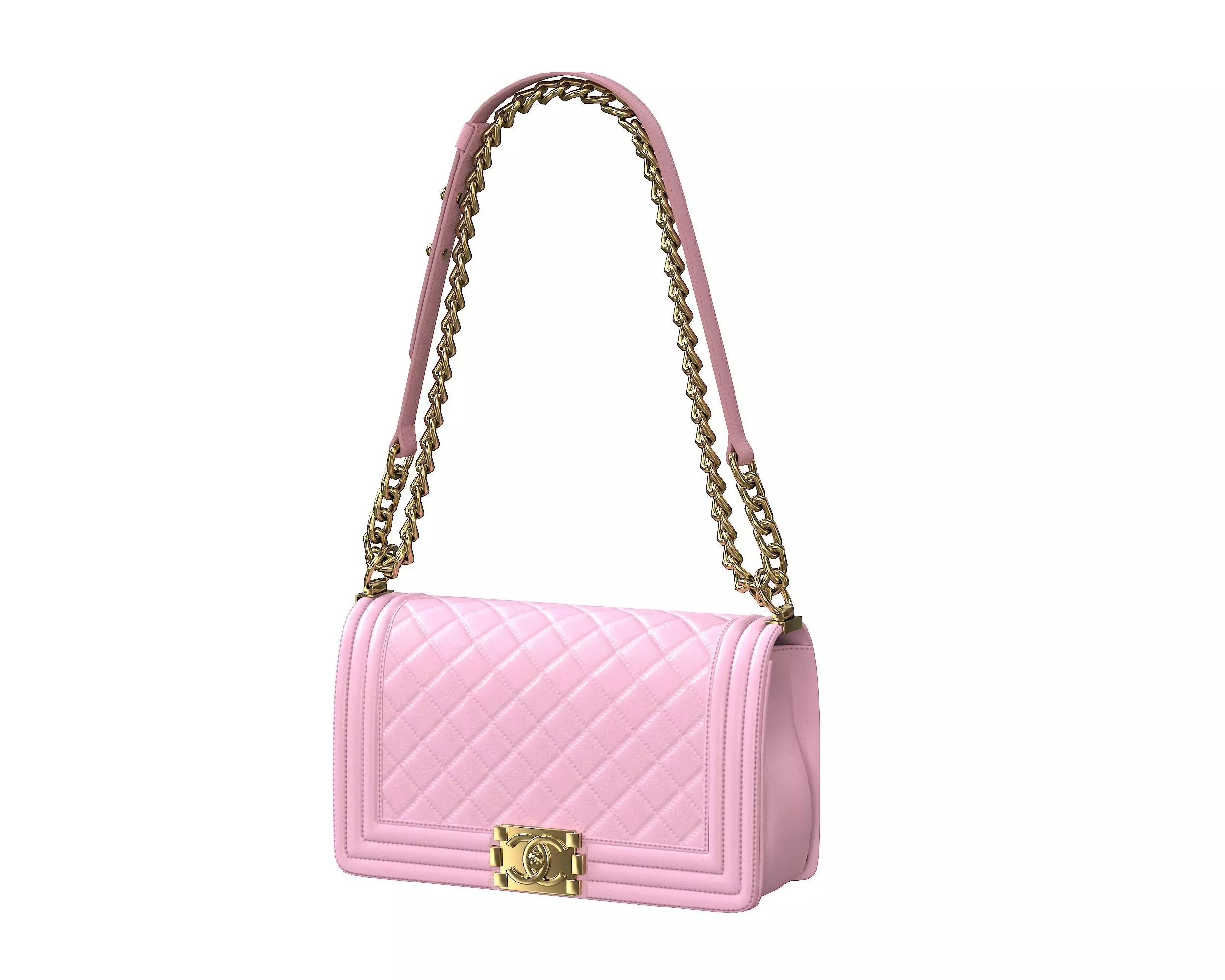 Boy Handbag Pink Leather Low-poly 3D model_0