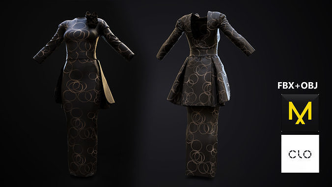 Event Dress Marvelous Designer 3D model