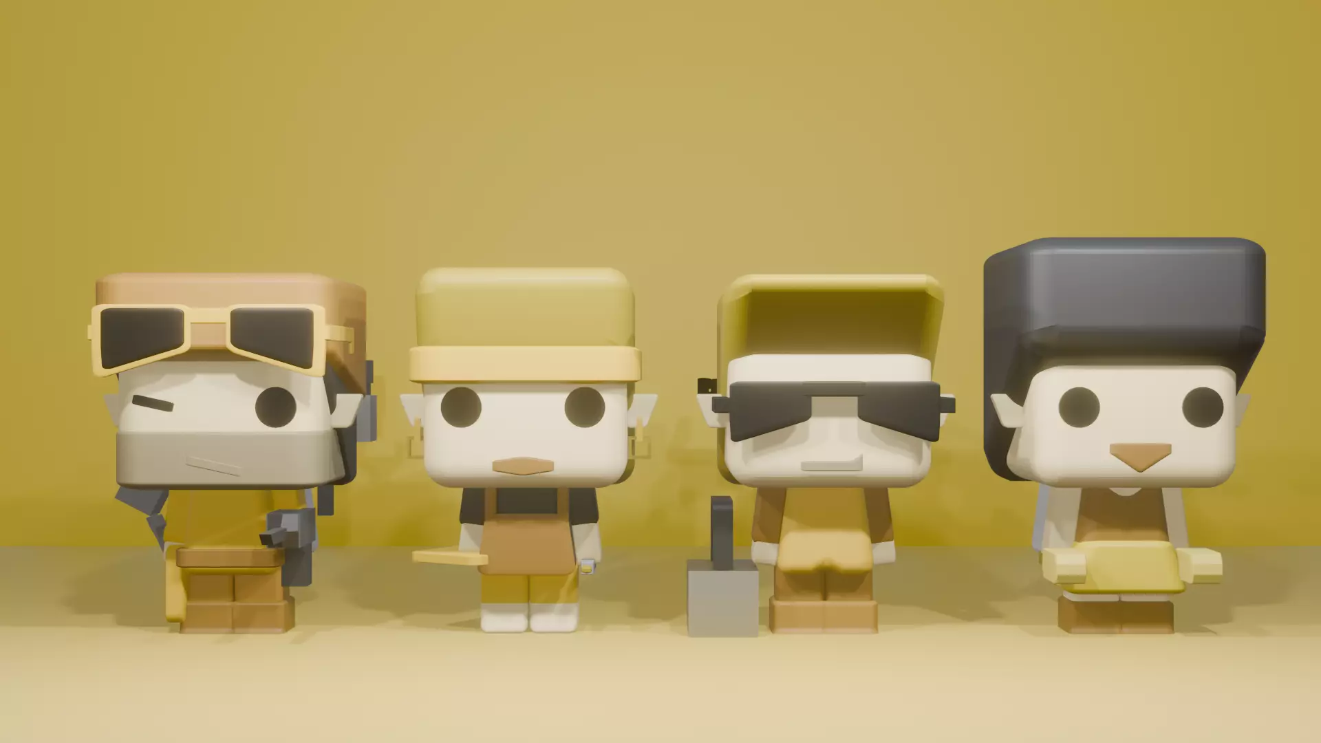 mbti yellow Low-poly 3D model_0