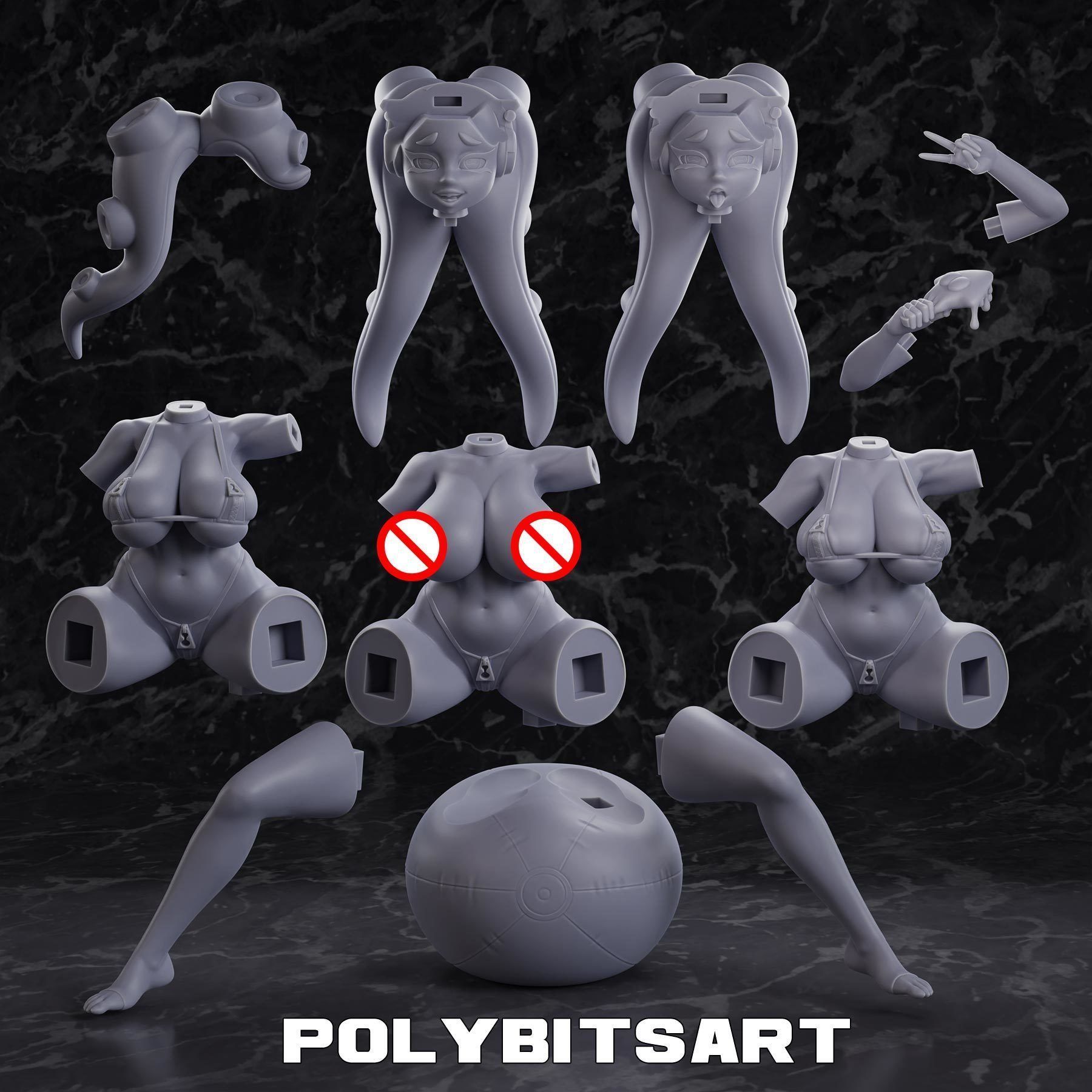 Marina Summer Bikini Figure 3D print model_15