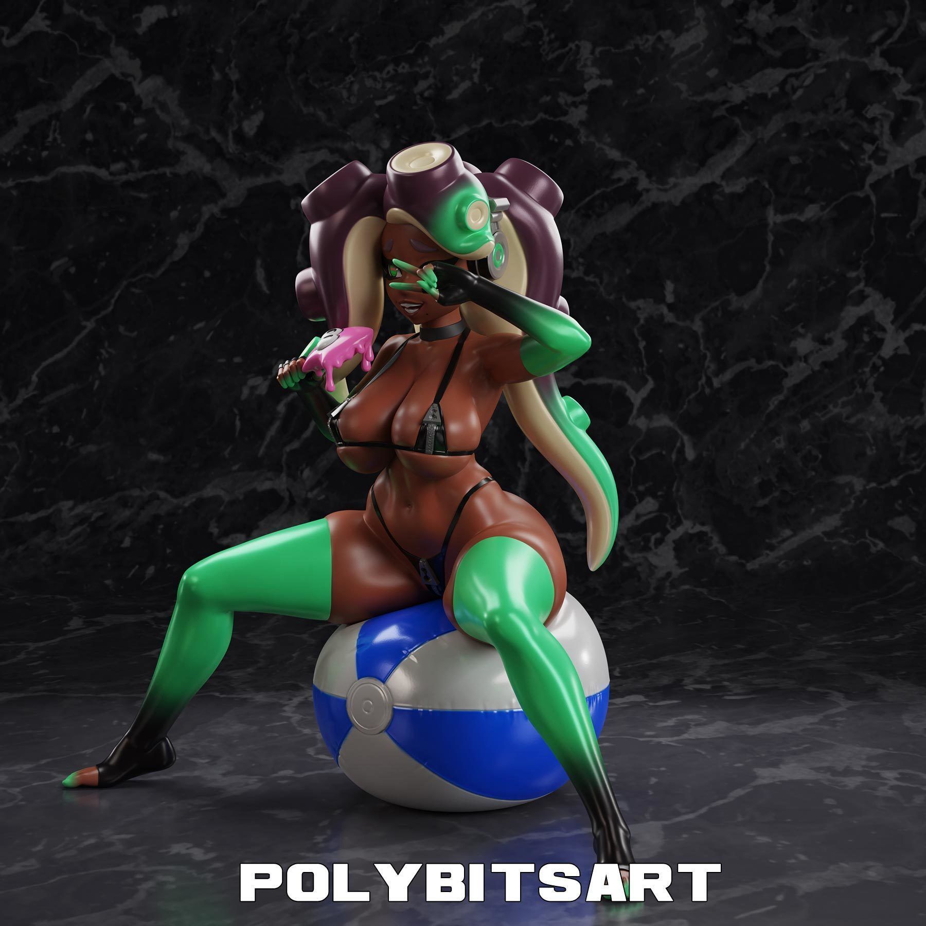 Marina Summer Bikini Figure 3D print model_5