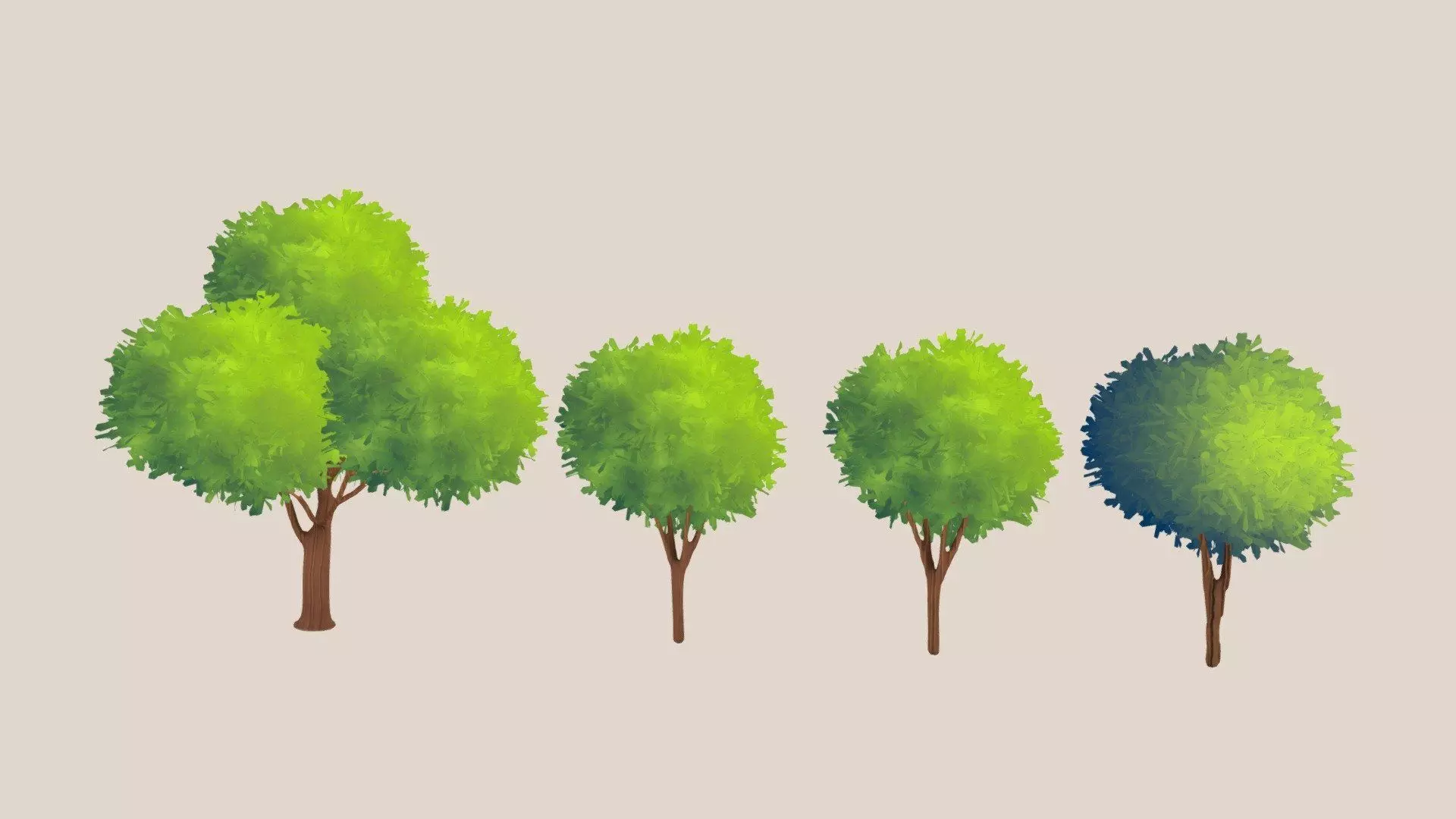 Toon Trees 3D model_0